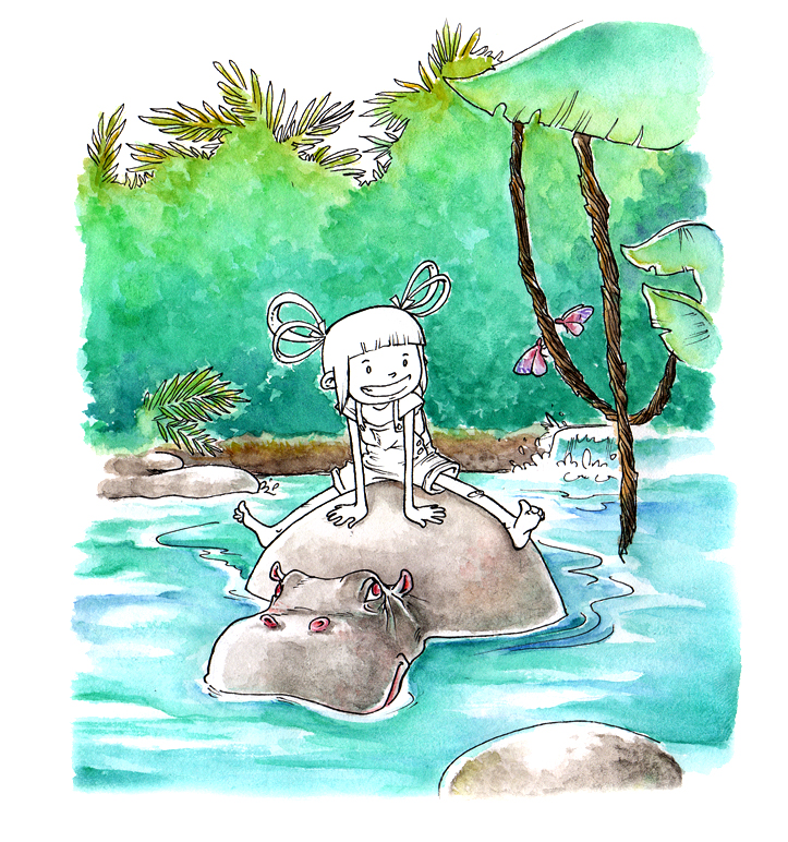 illustration_fillette_hippopotame